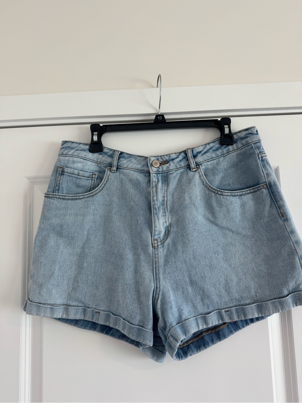 Women’s PacSun Light Wash Denim Shorts - High-Rise - Rolled-Hem 100% Cotton